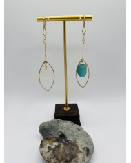 PENDIENTES ARTESANOS DE CRISTAL MARINO