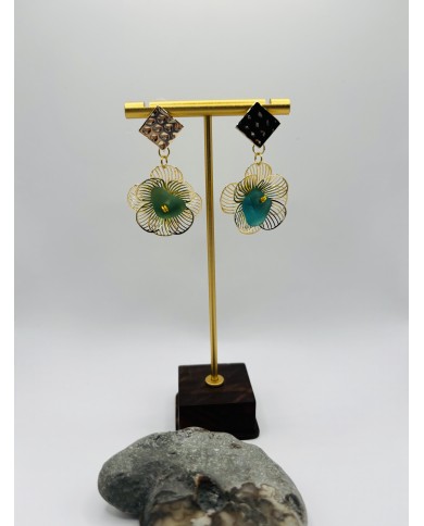PENDIENTES ARTESANOS DE CRISTAL MARINO