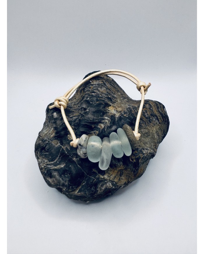 PULSERA ARTESANA DE CRISTAL MARINO