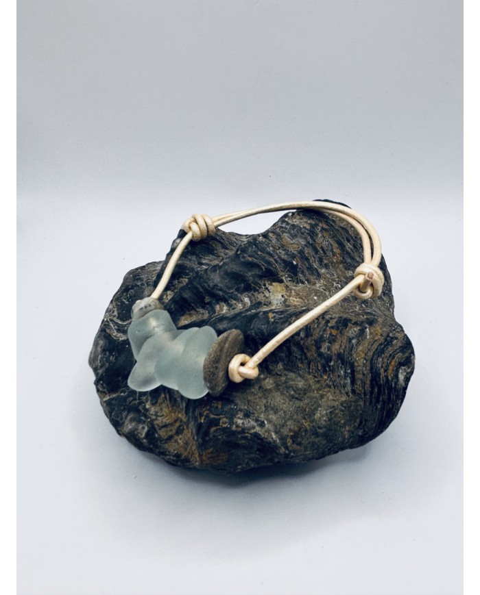 PULSERA ARTESANA DE CRISTAL MARINO