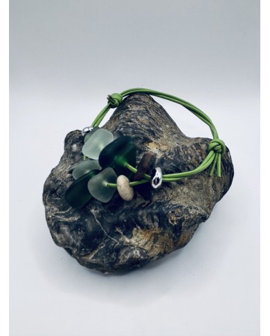 PULSERA ARTESANA DE CRISTAL MARINO