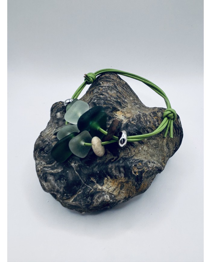 PULSERA ARTESANA DE CRISTAL MARINO