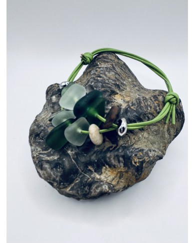 PULSERA ARTESANA DE CRISTAL MARINO