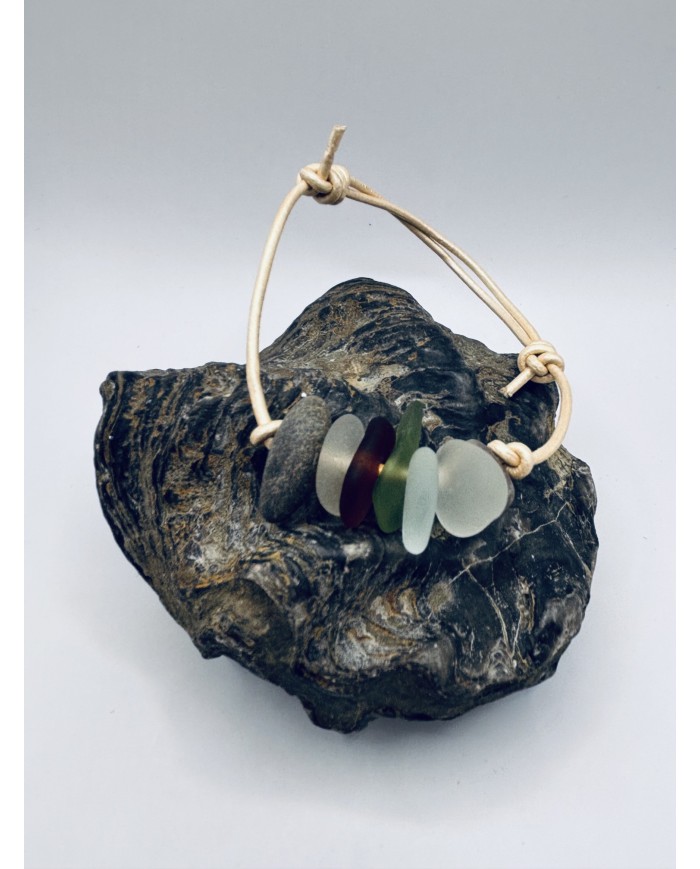 PULSERA ARTESANA DE CRISTAL MARINO