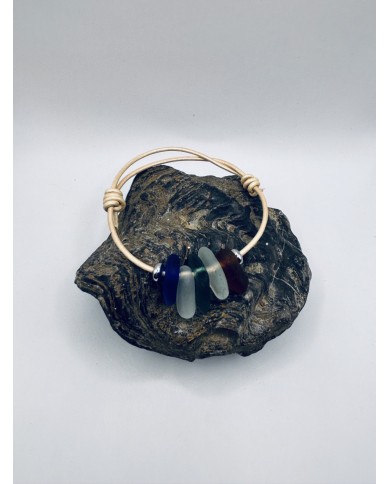 PULSERA ARTESANA DE CRISTAL MARINO
