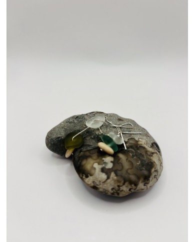 PENDIENTES ARTESANOS DE CRISTAL MARINO EDICIÓN PLATA