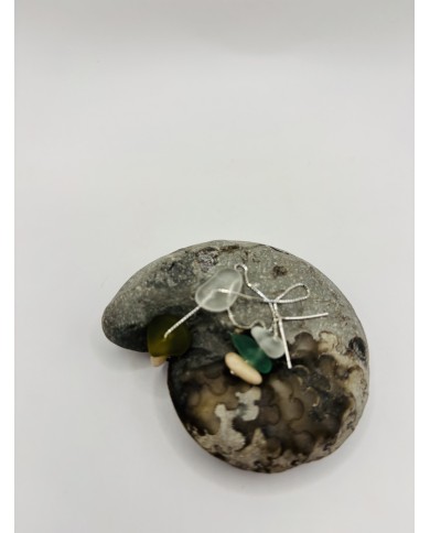PENDIENTES ARTESANOS DE CRISTAL MARINO EDICIÓN PLATA