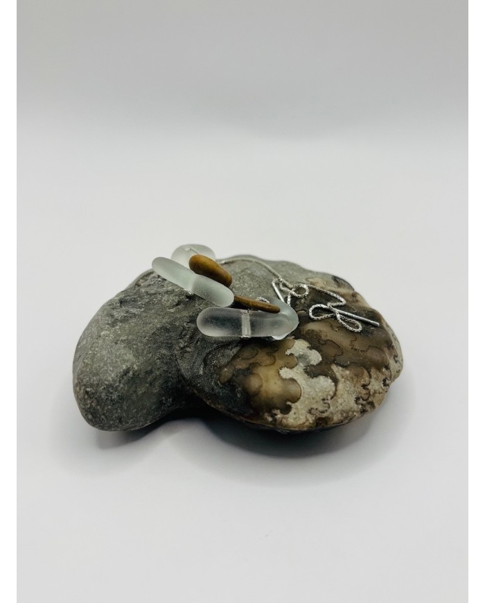 PENDIENTES ARTESANOS DE CRISTAL MARINO EDICIÓN PLATA