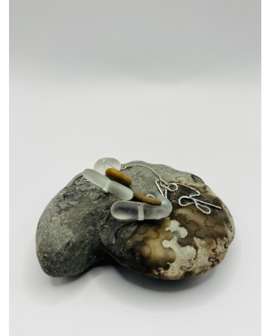 PENDIENTES ARTESANOS DE CRISTAL MARINO EDICIÓN PLATA
