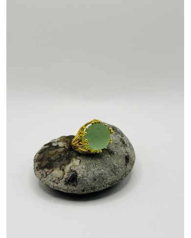 ANILLO ARTESANO DE CRISTAL MARINO