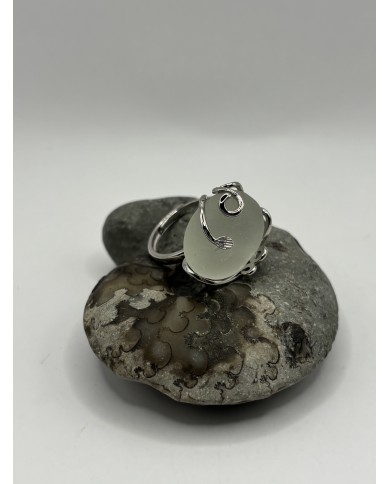 ANILLO ARTESANO DE CRISTAL MARINO