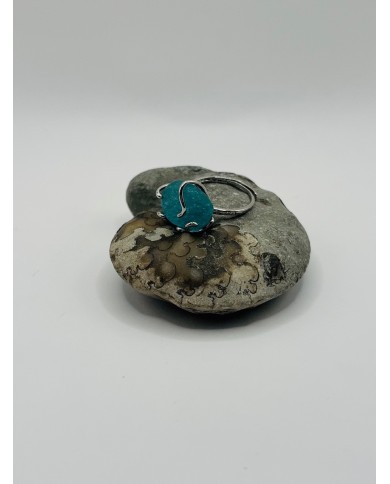 ANILLO ARTESANO DE CRISTAL MARINO
