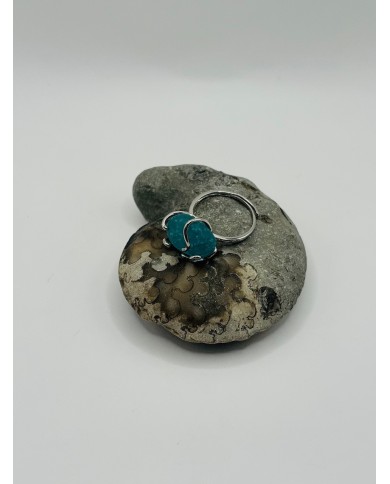 ANILLO ARTESANO DE CRISTAL MARINO