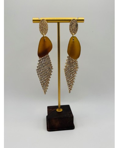 PENDIENTES ARTESANOS DE CRISTAL MARINO