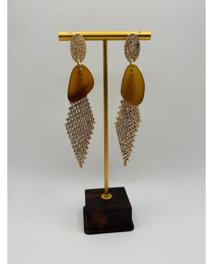 PENDIENTES ARTESANOS DE CRISTAL MARINO