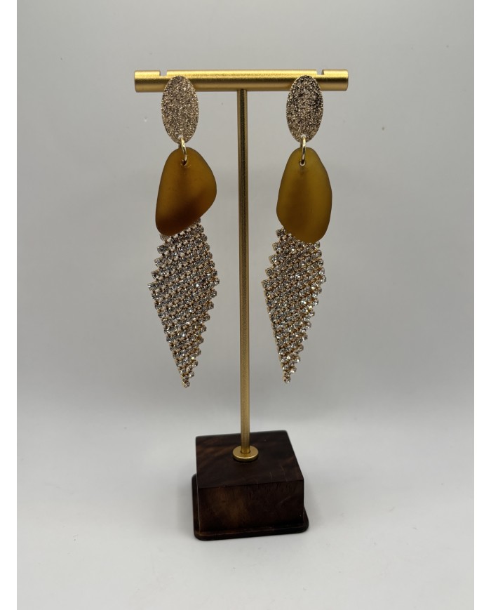 PENDIENTES ARTESANOS DE CRISTAL MARINO