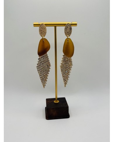 PENDIENTES ARTESANOS DE CRISTAL MARINO
