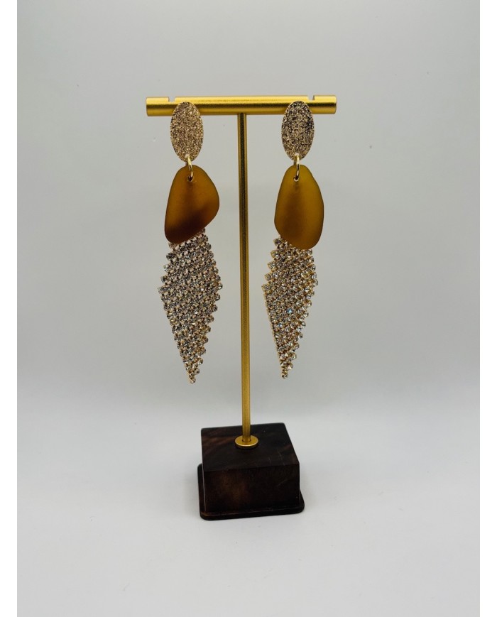 PENDIENTES ARTESANOS DE CRISTAL MARINO