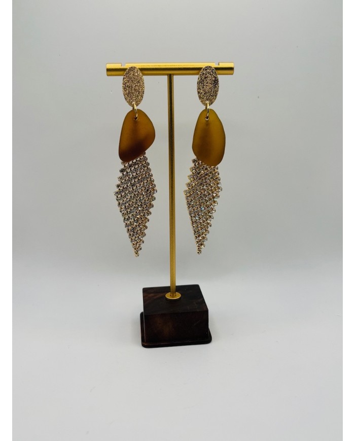 PENDIENTES ARTESANOS DE CRISTAL MARINO