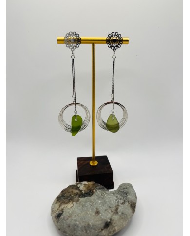 PENDIENTES ARTESANOS DE CRISTAL MARINO