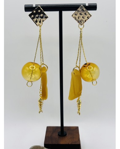 PENDIENTES ARTESANOS DE CRISTAL MARINO