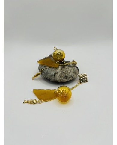 PENDIENTES ARTESANOS DE CRISTAL MARINO