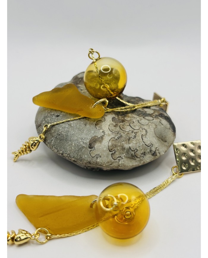 PENDIENTES ARTESANOS DE CRISTAL MARINO
