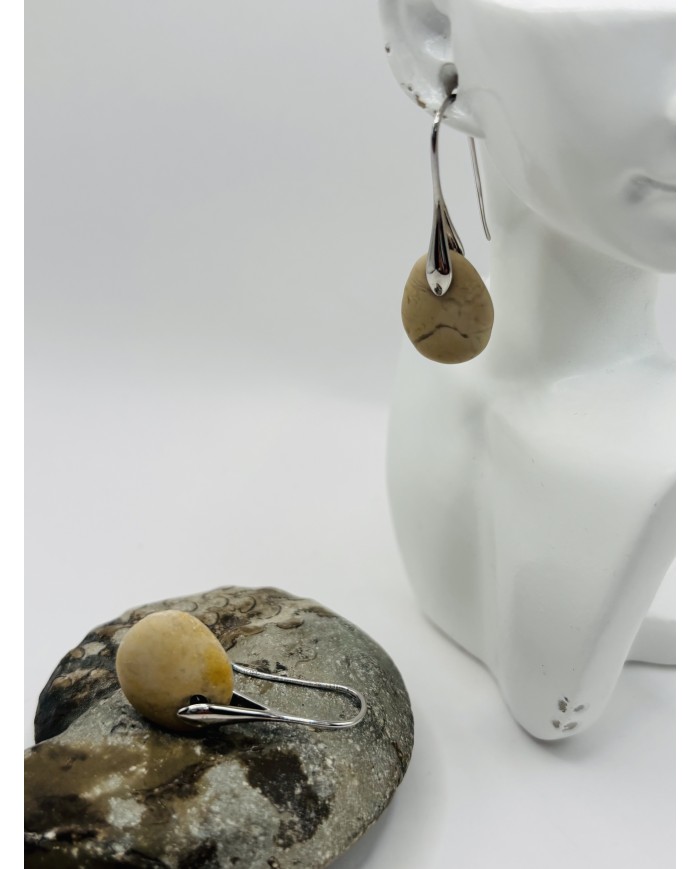 PENDIENTES ARTESANOS DE PIEDRA DEL MAR