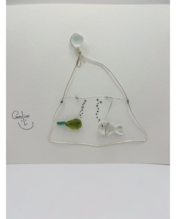 ILUSTRACIÓN HECHA A MANO CON CRISTAL MARINO