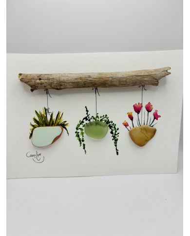 ILUSTRACIÓN PINTADA  A MANO CON CRISTAL MARINO