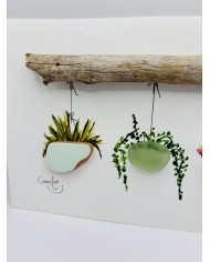 ILUSTRACIÓN PINTADA  A MANO CON CRISTAL MARINO