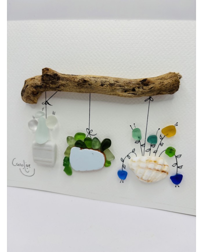 ILUSTRACIÓN  ARTESANA CON CRISTAL MARINO