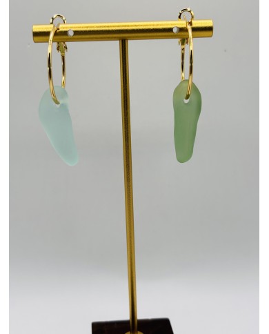 PENDIENTES ARTESANOS DE CRISTAL MARINO