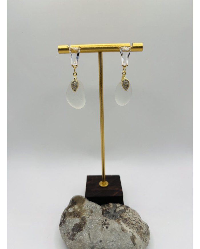 PENDIDENTES ARTESANOS DE CRISTAL MARINO