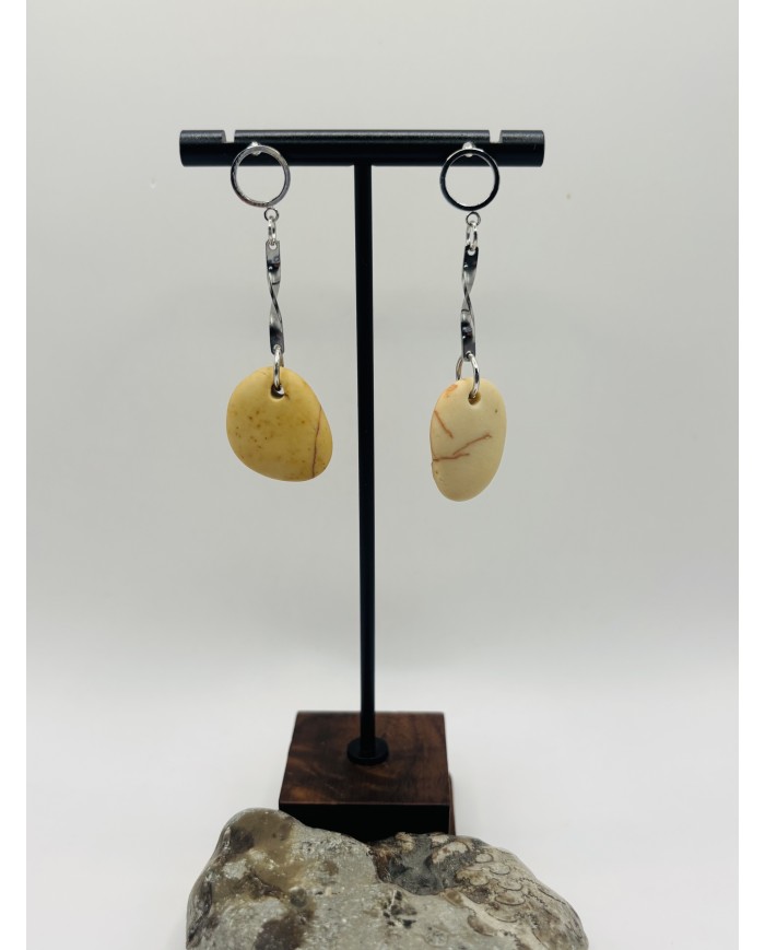 PENDIENTE ARTESANO DE PIEDRA DEL MAR