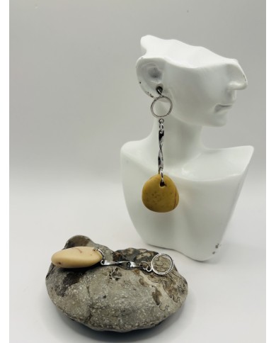 PENDIENTE ARTESANO DE PIEDRA DEL MAR
