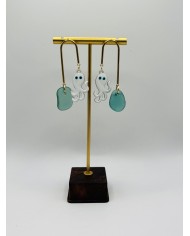 PENDIENTES ARTESANOS DE CRISTAL MARINO