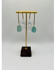 PENDIENTES ARTESANOS DE CRISTAL MARINO