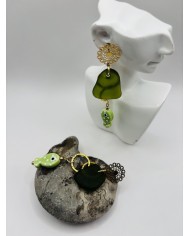 PENDIENTES ARTESANOS DE CRISTAL MARINO