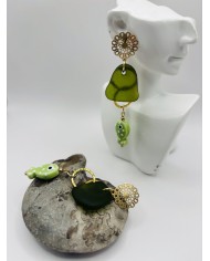 PENDIENTES ARTESANOS DE CRISTAL MARINO
