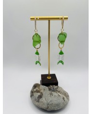 PENDIENTES ARTESANOS DE CRISTAL MARINO