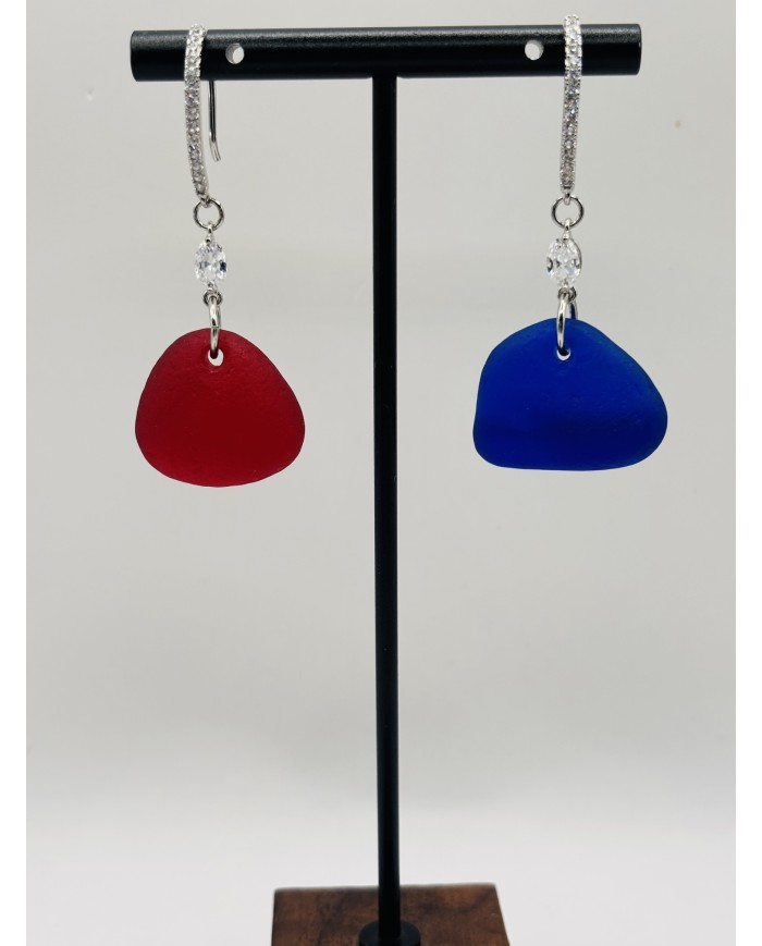 PENDIENTES ARTESANOS DE CRISTAL MARINO