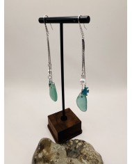PENDIENTES ARTESANOS DE CRISTAL MARINO