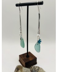 PENDIENTES ARTESANOS DE CRISTAL MARINO