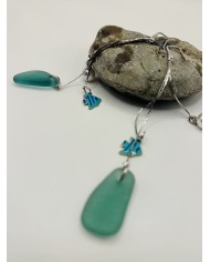 PENDIENTES ARTESANOS DE CRISTAL MARINO