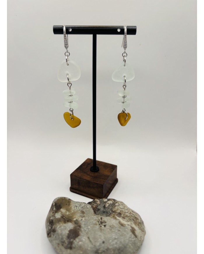 PENDIENTES ARTESANOS DE CRISTAL MARINO