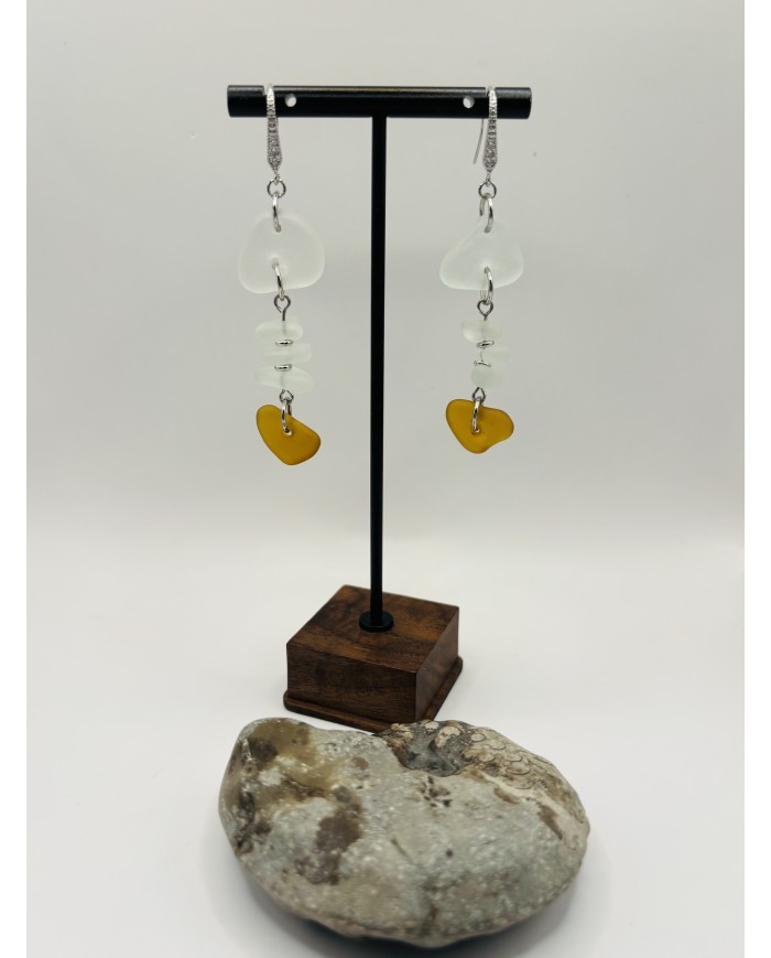 PENDIENTES ARTESANOS DE CRISTAL MARINO