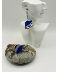 PENDIENTES ARTESANOS DE CRISTAL MARINO Y AZULEJO