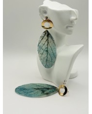 PENDIENTES ARTESANOS DE HOJA NATURAL ESQUELETIZADA