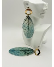 PENDIENTES ARTESANOS DE HOJA NATURAL ESQUELETIZADA